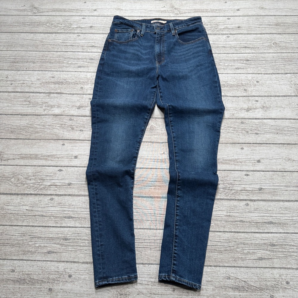 Levi's 721 Premium Jeans Women's 31 Blue Dark Wash Denim High Rise Skinny Cotton